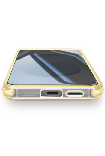 Custodia traslucida bicolore antiurto per Samsung Galaxy S25 - Gialla