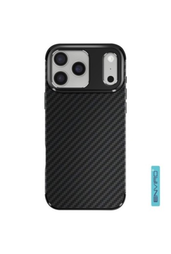 Cover Carbonio iPhone 17 Pro Max Silicone Morbido - Enviro Nero