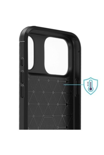Cover Carbonio iPhone 17 Pro Silicone Morbido - Enviro Nero