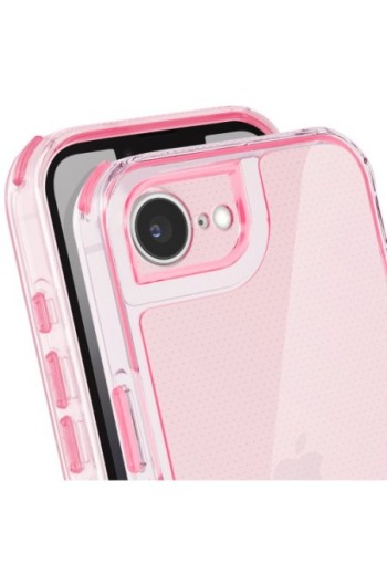 Cover iPhone 16e bi-materiale antiurto - Rosa