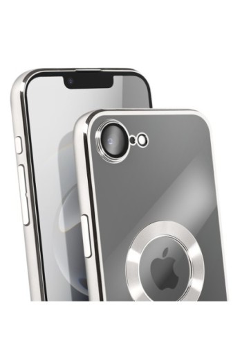Custodia in Silicone iPhone 16e - Bordo Cromato Argento