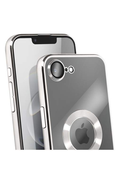 Custodia in Silicone iPhone 16e - Bordo Cromato Argento