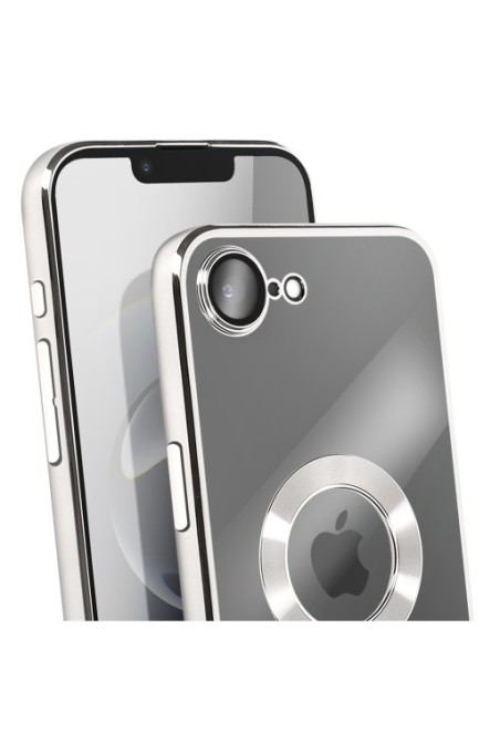 Custodia in Silicone iPhone 16e - Bordo Cromato Argento