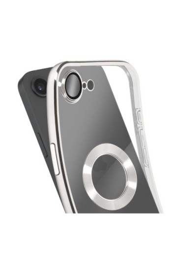 Custodia in Silicone iPhone 16e - Bordo Cromato Argento