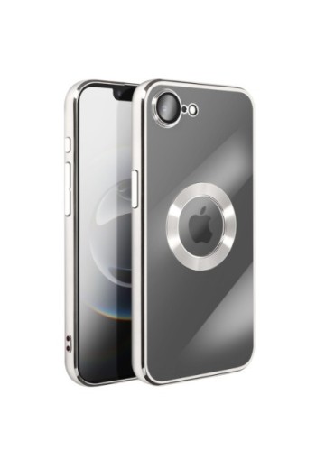 Custodia in Silicone iPhone 16e - Bordo Cromato Argento
