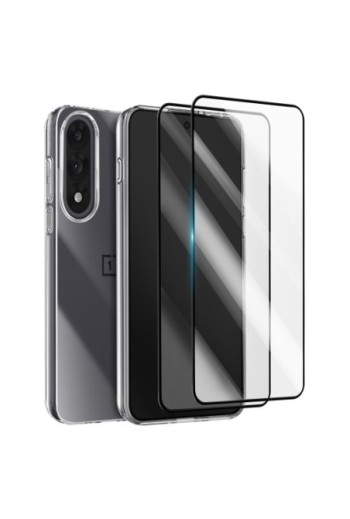 Cover antishock rinforzata + 2x Protezioni schermo in vetro temperato Ultra trasparente per OnePlus Nord 5