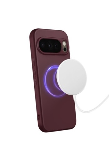 Cover Pixelsnap in Silicone Soft Touch Opaca p. Google Pixel 10 e Pixel 10 Pro Bordeaux