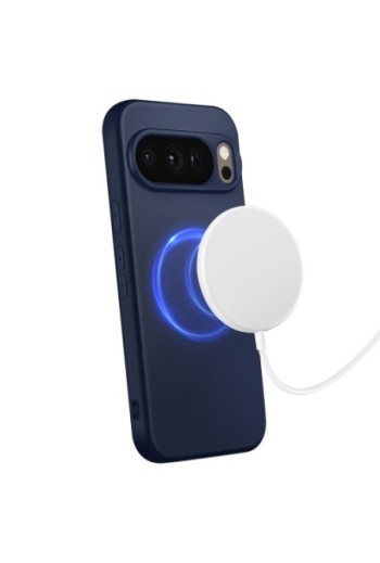 Cover Pixelsnap in Silicone Soft Touch Opaca p. Google Pixel 10 e Pixel 10 Pro Blu Notte