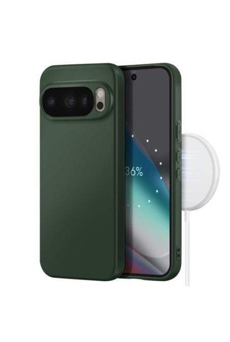Cover Pixelsnap in Silicone Soft Touch Opaca p. Google Pixel 10 e Pixel 10 Pro Verde scuro