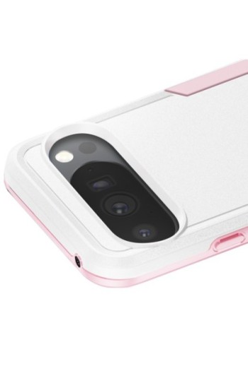 Cover Anti-shock per Google Pixel 10 e Pixel 10 Pro - Protezione Certificata Norma Militare Bianca e Rosa