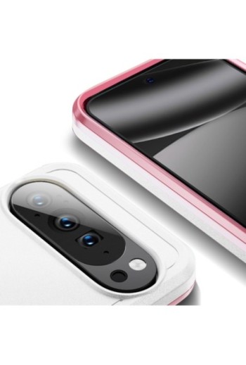 Cover Anti-shock per Google Pixel 10 e Pixel 10 Pro - Protezione Certificata Norma Militare Bianca e Rosa