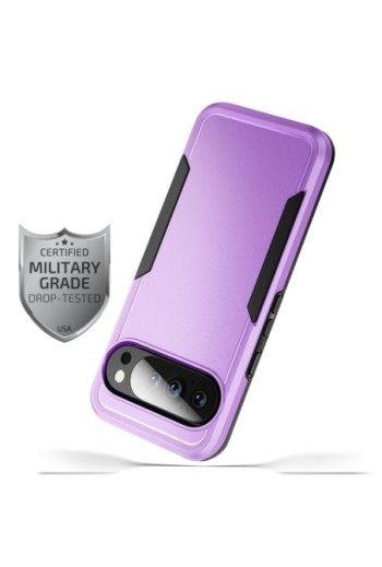 Cover Anti-shock per Google Pixel 10 e Pixel 10 Pro - Protezione Certificata Norma Militare Viola e Nera