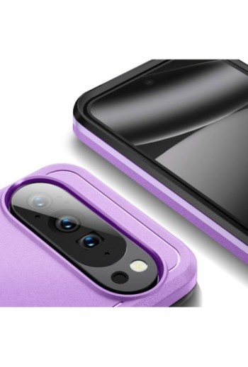 Cover Anti-shock per Google Pixel 10 e Pixel 10 Pro - Protezione Certificata Norma Militare Viola e Nera