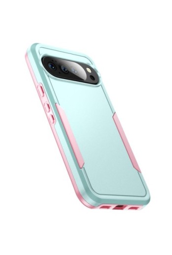Cover Anti-shock per Google Pixel 10 e Pixel 10 Pro - Protezione Certificata Norma Militare Turchese e Rosa