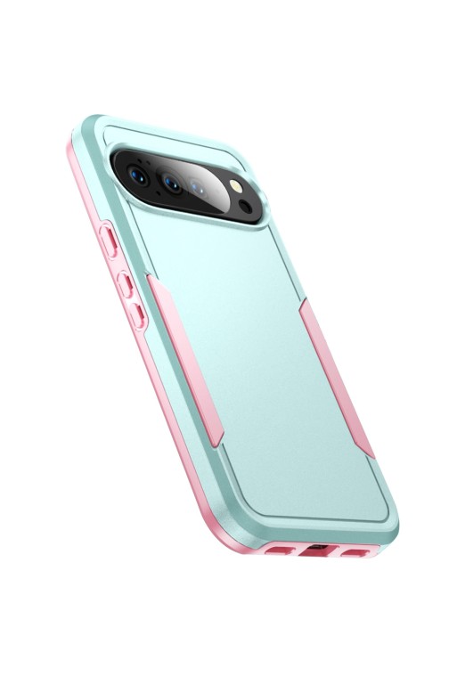 Cover Anti-shock per Google Pixel 10 e Pixel 10 Pro - Protezione Certificata Norma Militare Turchese e Rosa