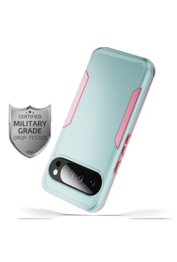 Cover Anti-shock per Google Pixel 10 e Pixel 10 Pro - Protezione Certificata Norma Militare Turchese e Rosa