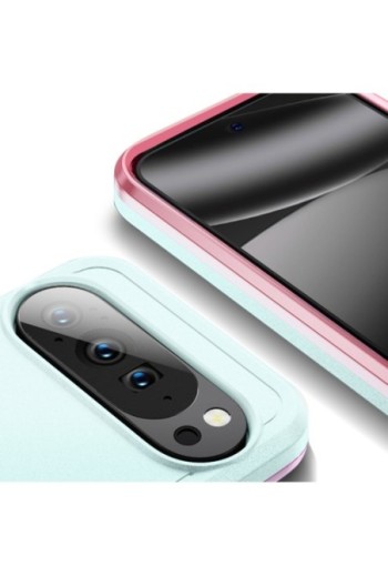 Cover Anti-shock per Google Pixel 10 e Pixel 10 Pro - Protezione Certificata Norma Militare Turchese e Rosa