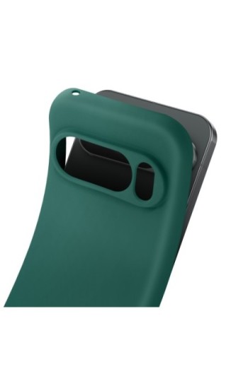 Custodia Soft Touch Google Pixel 10 Pro XL in silicone morbido - verde scuro