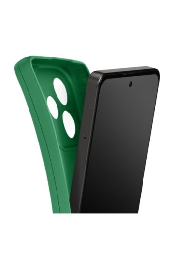 Custodia Oppo A5 Pro in silicone morbido con protezione fotocamera Verde