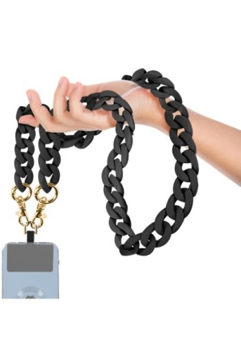 Gioiello per smartphone catena maglie larghe 120 cm Moxie Serie Ibiza - nero