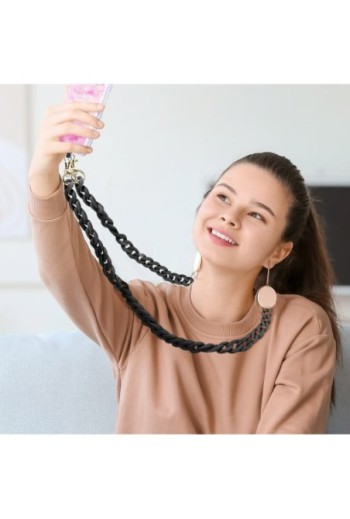 Gioiello per smartphone catena maglie larghe 120 cm Moxie Serie Ibiza - nero