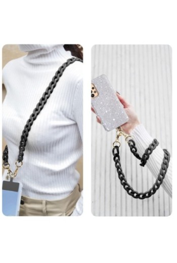 Gioiello per smartphone catena maglie larghe 120 cm Moxie Serie Ibiza - nero