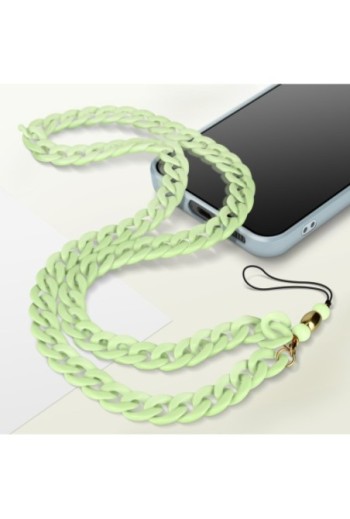 Gioiello da telefono catena cubana piatta verde 90 cm