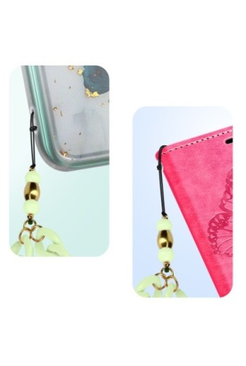 Gioiello da telefono catena cubana piatta verde 90 cm