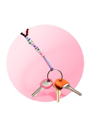 Gioiello da telefono lungo 25 cm perline HAPPY multicolore