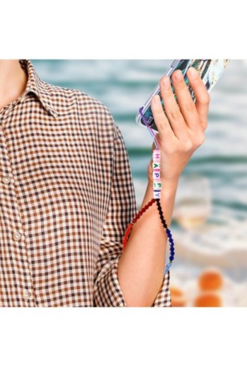 Gioiello da telefono lungo 25 cm perline HAPPY multicolore