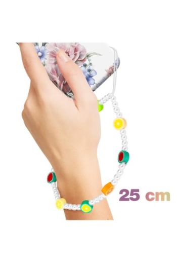 Gioiello da telefono lungo 25 cm perline frutta multicolore