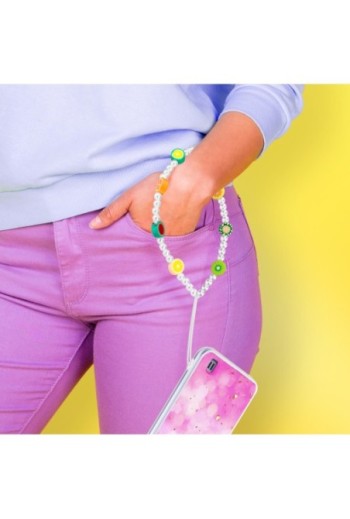 Gioiello da telefono lungo 25 cm perline frutta multicolore