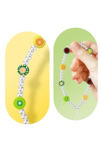 Gioiello da telefono lungo 25 cm perline frutta multicolore