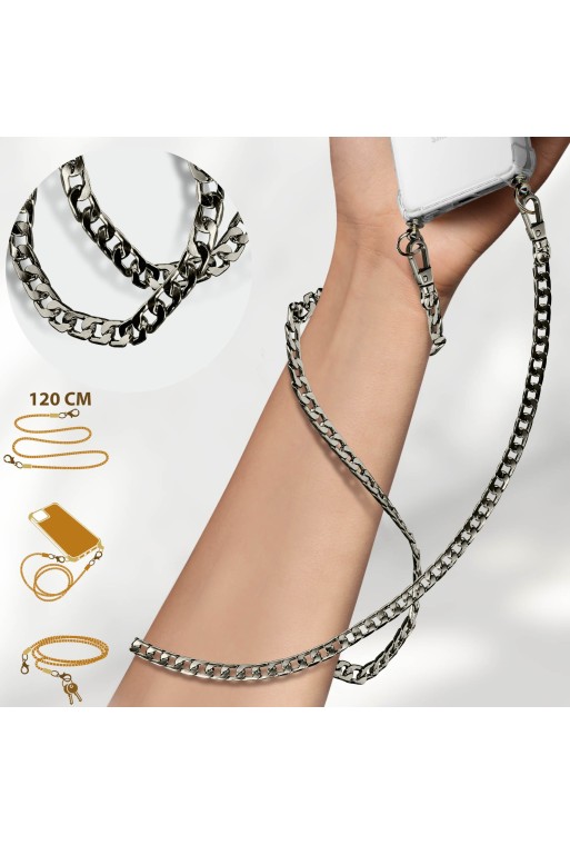 Gioiello Telefono 120 cm Catena Maglia Forzatina - Nera