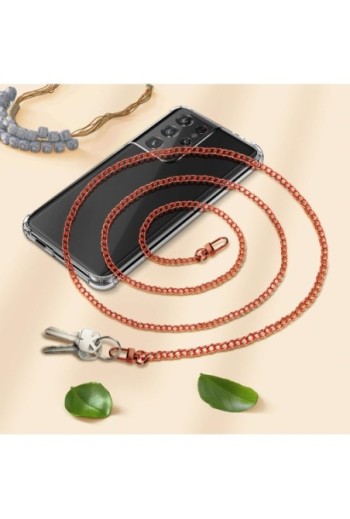 Gioiello Telefono 120 cm Catena Maglia Piatta Gourmette - Rose Gold