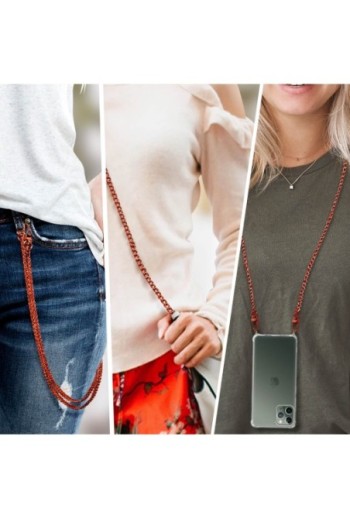 Gioiello Telefono 120 cm Catena Maglia Piatta Gourmette - Rose Gold