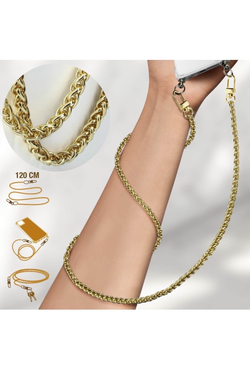 Gioiello Telefono 120 cm Catena Maglia Bizantina - Giallo Dorato