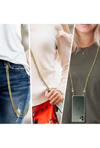 Gioiello Telefono 120 cm Catena Maglia Bizantina - Giallo Dorato