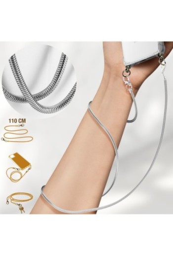 Gioiello da Smartphone 110 cm Catena Maglia a Serpente - Argentata