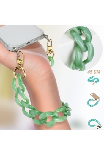 Gioiello da Telefono 45 cm Maglia Chunky - Verde Giada