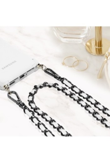 Gioiello da Smartphone 110 cm Catena Maglia Corta Intrecciata - Nera