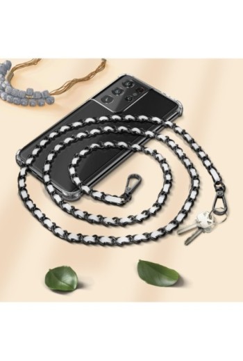 Gioiello da Smartphone 110 cm Catena Maglia Corta Intrecciata - Nera