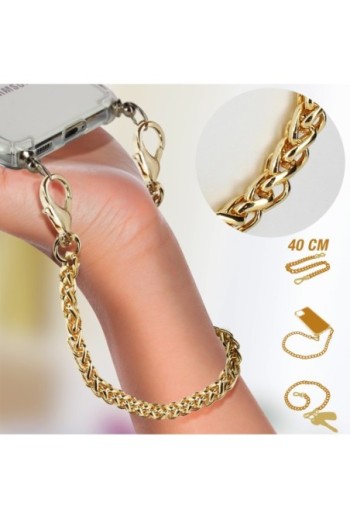 Gioiello da Smartphone 40 cm Catena Maglia Bizantina Dorata