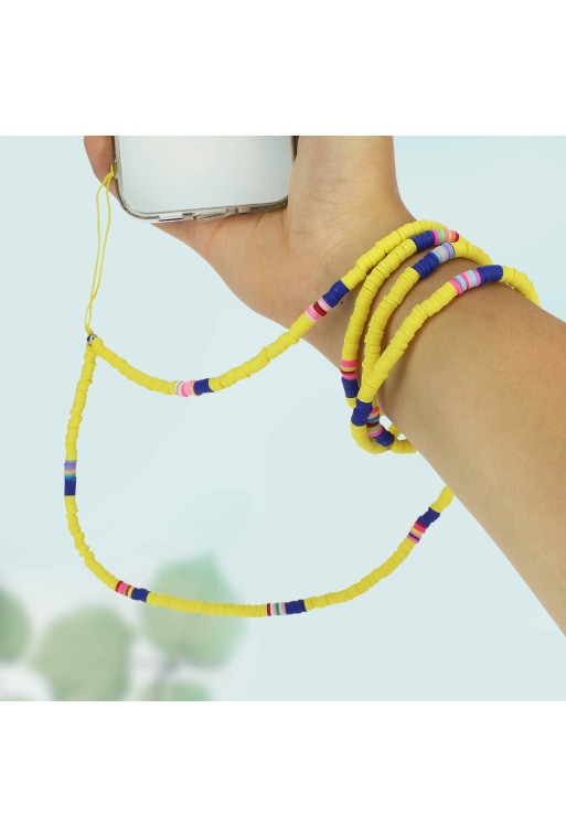 Gioiello da Telefono 110 cm Rondelle Heishi Collezione Heishi - Giallo