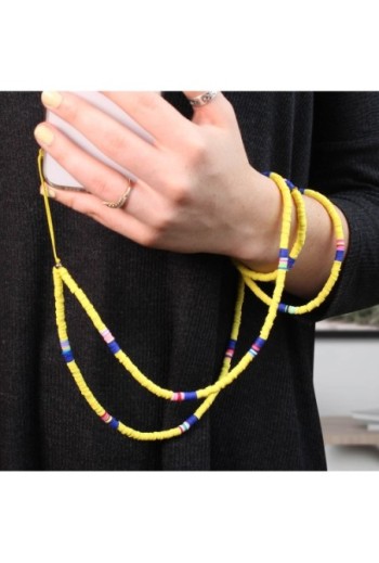 Gioiello da Telefono 110 cm Rondelle Heishi Collezione Heishi - Giallo