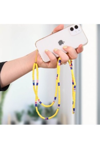 Gioiello da Telefono 110 cm Rondelle Heishi Collezione Heishi - Giallo