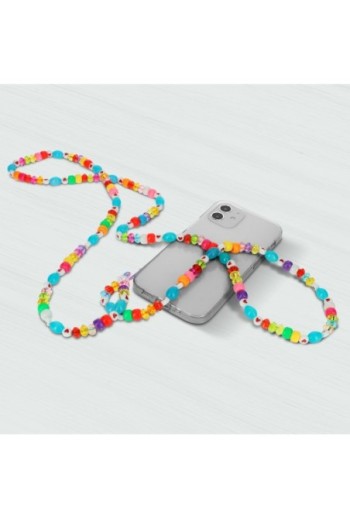 Gioiello da Telefono 110 cm Perle di Varie Forme e Cuori Collezione Lovely - Multicolor