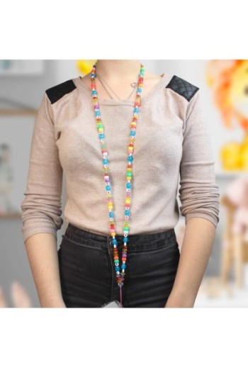 Gioiello da Telefono 110 cm Perle di Varie Forme e Cuori Collezione Lovely - Multicolor