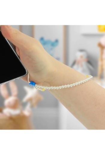 Gioiello da Telefono 25cm con Perle Bianche e Cuori Collezione Lovely