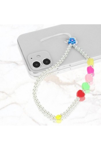 Gioiello da Telefono 25cm con Perle Bianche e Cuori Collezione Lovely